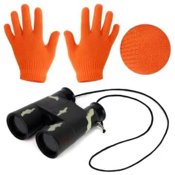 Yewong Kids Blaze Orange Hunting Costume Set Reflective Hunting Safety Vests and Beanie Set for Boys Girls Outdoor Hunting Hiking