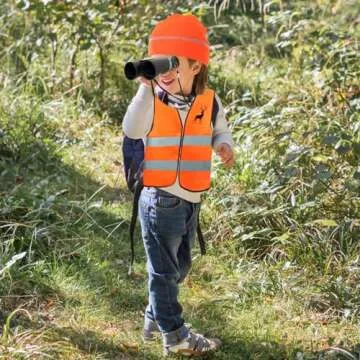 Yewong Kids Blaze Orange Hunting Costume Set Reflective Hunting Safety Vests and Beanie Set for Boys Girls Outdoor Hunting Hiking