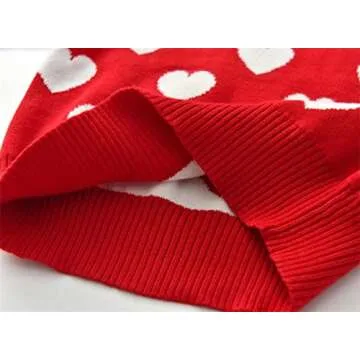 Baby Girl Valentine's Day Outfit Toddler Kids Love Long Sleeve Knit Sweater Crewneck Pullover Sweatshirt Tops (Red1, 5T)