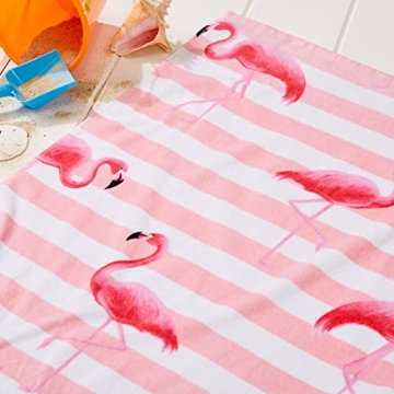 Sun Sprouts Kids Beach Towel Flamingo Pattern - 100% Cotton