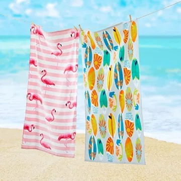 Sun Sprouts Kids Beach Towel Flamingo Pattern - 100% Cotton