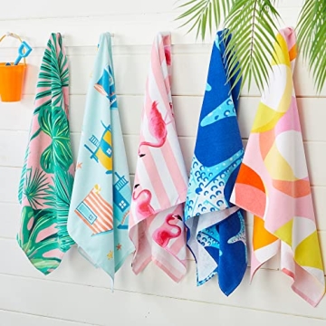Sun Sprouts Kids Beach Towel Flamingo Pattern - 100% Cotton