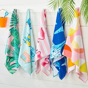 Sun Sprouts Kids Beach Towel Flamingo Pattern - 100% Cotton