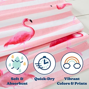 Sun Sprouts Kids Beach Towel Flamingo Pattern - 100% Cotton