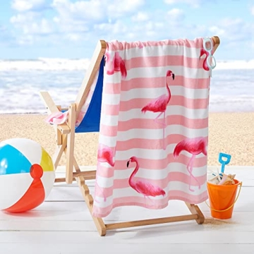 Sun Sprouts Kids Beach Towel Flamingo Pattern - 100% Cotton