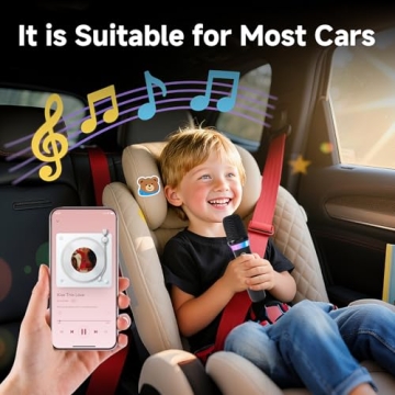 jweathy Car Karaoke Microphone,Dual Handheld Rechargeable Mic with 3.5mm Aux in and Out Receiver,Vol...