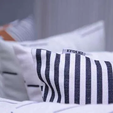 EFOLKI Boho Decorative Throw Pillow Covers for Couch and Bed 18x18 Set of 6 - Farmhouse Living Room Home Decor (Boho White)