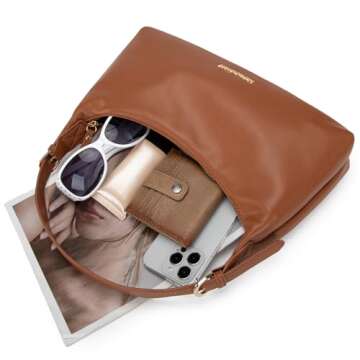 Montana West Shoulder Hobo Bags for Women Trendy Purses Leather Crescent Bags Brown MWC-073BR-NEW