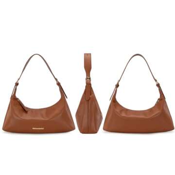 Montana West Shoulder Hobo Bags for Women Trendy Purses Leather Crescent Bags Brown MWC-073BR-NEW