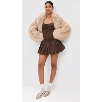 Lioness Dollhouse Mini Dress for Women in Coffee Brown