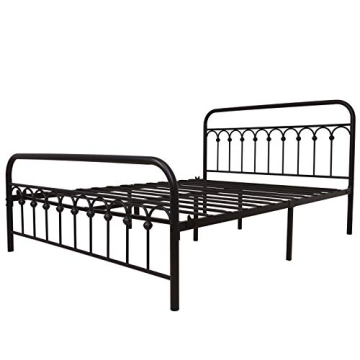 YALAXON Vintage Metal Queen Bed Frame with Headboard