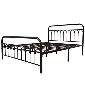 YALAXON Vintage Metal Queen Bed Frame with Headboard