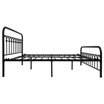 YALAXON Vintage Metal Queen Bed Frame with Headboard