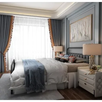 YALAXON Vintage Metal Queen Bed Frame with Headboard