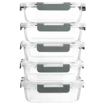 Amaxe Direct 5 Pack Durable Glass Food Storage Containers