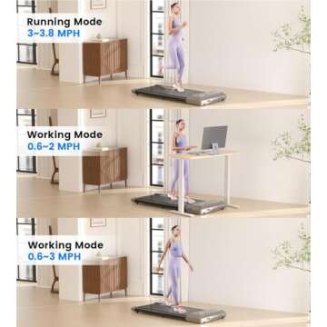 DeerRun Walking Pad 2 in 1 Under Desk Treadmill, 2.5HP Low Noise Walking Pad Running Jogging Machine...