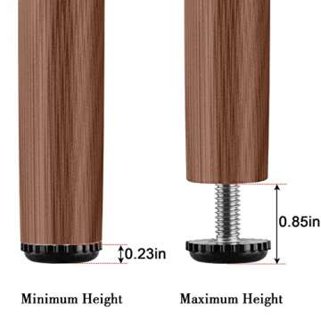 Anwenk Stainless Steel Leveling Feet | Adjustable Furniture Levelers | 8 Pack