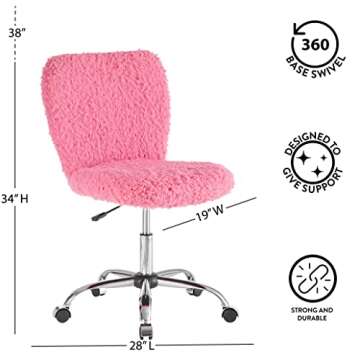 Stylish Urban Lifestyle Faux Fur Task Chair for Comfort