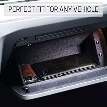 CANOPUS Car Registration and Insurance Holder, PU Leather Card Holder, Vehicle Glove Box Organizer for Auto, SUV, Truck, Black