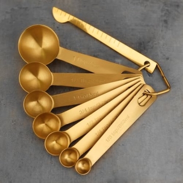 Stylish Gold Measuring Spoons Set - 8PCS for Cooking