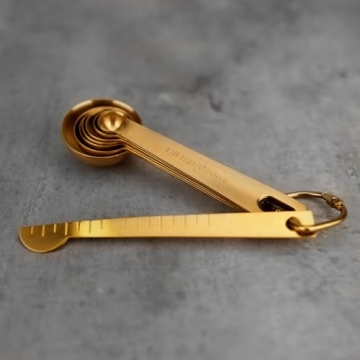 Stylish Gold Measuring Spoons Set - 8PCS for Cooking