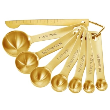 Stylish Gold Measuring Spoons Set - 8PCS for Cooking