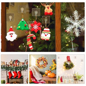 ZNBEN Adhesive Hooks 13 LB Removable Transparent Wall Hooks