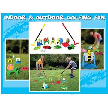 Party Hurray Children Golf Set, w/Golf Clubs, Practice Holes, Floral/Animal Obstacles, Golf Balls