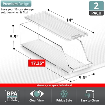 Sorbus Stackable Soda Can Organizer for Fridge & Pantry