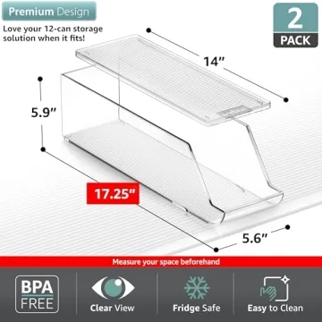Sorbus Stackable Soda Can Organizer for Fridge & Pantry