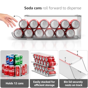 Sorbus Stackable Soda Can Organizer for Fridge & Pantry
