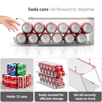 Sorbus Stackable Soda Can Organizer for Fridge & Pantry