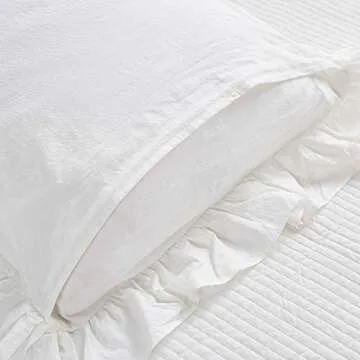 Mywinlle Shabby Off White Ruffle Pillow Shams Set of 2