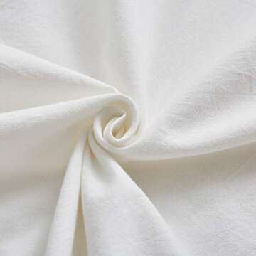 Mywinlle Shabby Off White Ruffle Pillow Shams Standard Size Set of 2, Washed Cotton Farmhouse Pillowcases Pillow Cover 20"x26"