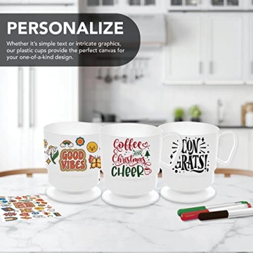 Party Essentials 8-Ounce Hard Plastic Coffee Cups, 20-Count