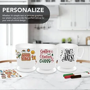 Party Essentials 8-Ounce Hard Plastic Coffee Cups, 20-Count