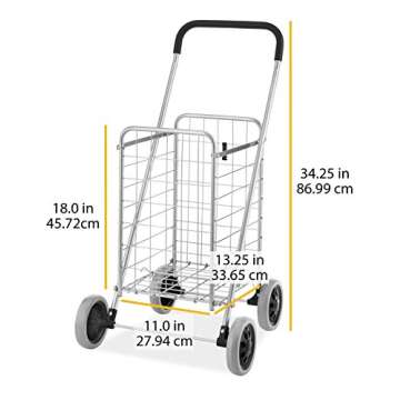 Whitmor Utility Shopping Cart for Groceries and More
