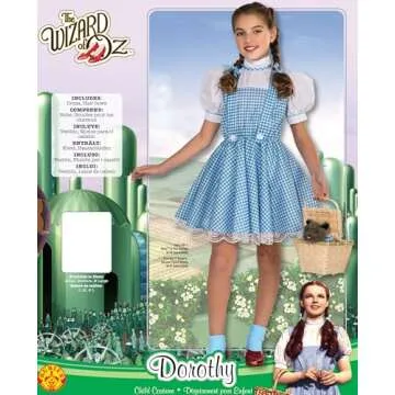 Rubies Girl's Wizard of Oz Deluxe Dorothy Costume Dress, Medium