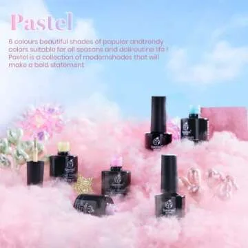 Beetles Pastel Gel Nail Polish Kit-6 Pcs Pastel Pink Nude Spring Summer Gel Polish Pastel Yellow Blu...