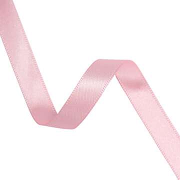 VATIN Solid Color Double Faced Light Pink Satin Ribbon 3/8" Wide 50-Yards Long Perfect for Wedding Decor, Crafts, Bow Making, Sewing, Gift Package Wrapping and Other Projects