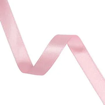 VATIN Solid Color Double Faced Light Pink Satin Ribbon 3/8" Wide 50-Yards Long Perfect for Wedding Decor, Crafts, Bow Making, Sewing, Gift Package Wrapping and Other Projects