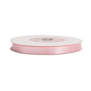 VATIN Solid Color Double Faced Light Pink Satin Ribbon 3/8" Wide 50-Yards Long Perfect for Wedding Decor, Crafts, Bow Making, Sewing, Gift Package Wrapping and Other Projects