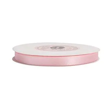 VATIN Solid Color Double Faced Light Pink Satin Ribbon 3/8" Wide 50-Yards Long Perfect for Wedding Decor, Crafts, Bow Making, Sewing, Gift Package Wrapping and Other Projects