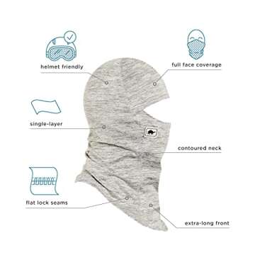 Turtle Fur Stria MaxClava Balaclava Face Mask Hood, Storm
