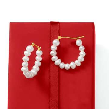 Ross-Simons 4-5mm Cultured Pearl Hoop Earrings in 14kt Yellow Gold
