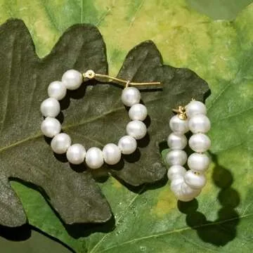 Ross-Simons 4-5mm Cultured Pearl Hoop Earrings in 14kt Yellow Gold