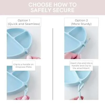 DropLess Plate, Silicone Suction Plates for Baby With Utensil Attachment, Toddler Plates, Baby Plates With Suction, Promotes Self Feeding, BPA & Toxic Free, Dishwasher & Microwave Safe Baby Dishes