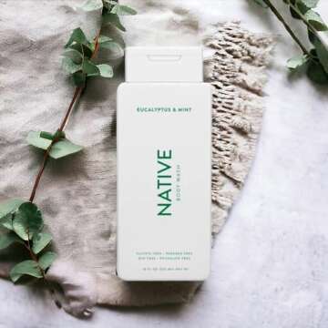 Native Body Wash Contains Naturally Derived Ingredients | For Women & Men, Sulfate, Paraben, & Dye Free Leaving Skin Soft and Hydrated | Eucalyptus & Mint 18 oz - 2 Pk