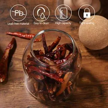 BESTonZON Clear Glass Storage Jar Set for Kitchen Elegance