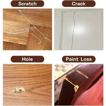 SEISSO Wood Repair Kit Wood Touch up Paint Restore Any Wood Furniture Wood Stain, 12 Colors Cover Surface Scratch for Wooden Floor Table, Filler Furniture Paint Oak, Cabinet, Door, Veneer, Walnut